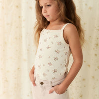 Organic Cotton Singlet - Goldie Bouquet Egret Childrens Singlet from Jamie Kay Australia