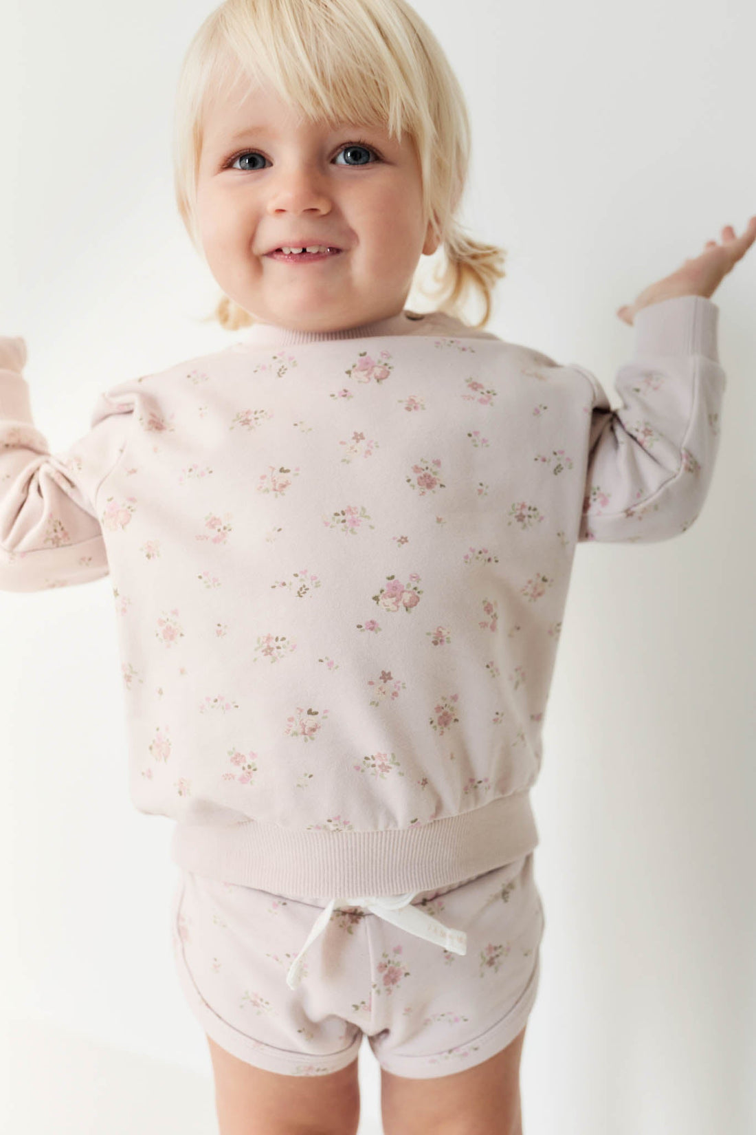 Organic Cotton Aubrey Sweatshirt - Petite Fleur Violet Childrens Sweatshirt from Jamie Kay Australia