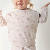 Organic Cotton Aubrey Sweatshirt - Petite Fleur Violet Childrens Sweatshirt from Jamie Kay Australia