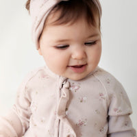 Organic Cotton Fine Rib Melanie Onepiece - Petite Fleur Violet Childrens Onepiece from Jamie Kay Australia