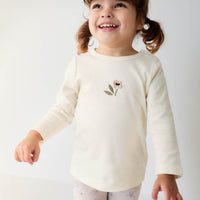 Pima Cotton Long Sleeve Top - Parchment Petite Goldie Childrens Top from Jamie Kay Australia