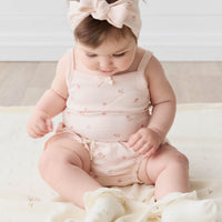 Organic Cotton Bridget Singlet Bodysuit - Meredith Morganite Childrens Bodysuit from Jamie Kay Australia