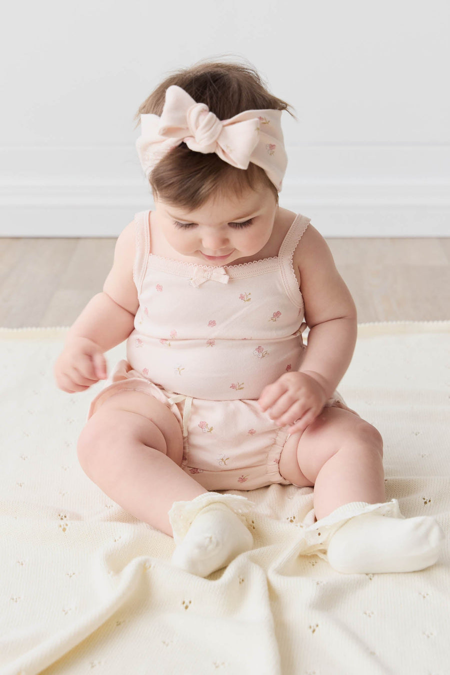 Organic Cotton Bridget Singlet Bodysuit - Meredith Morganite Childrens Bodysuit from Jamie Kay Australia