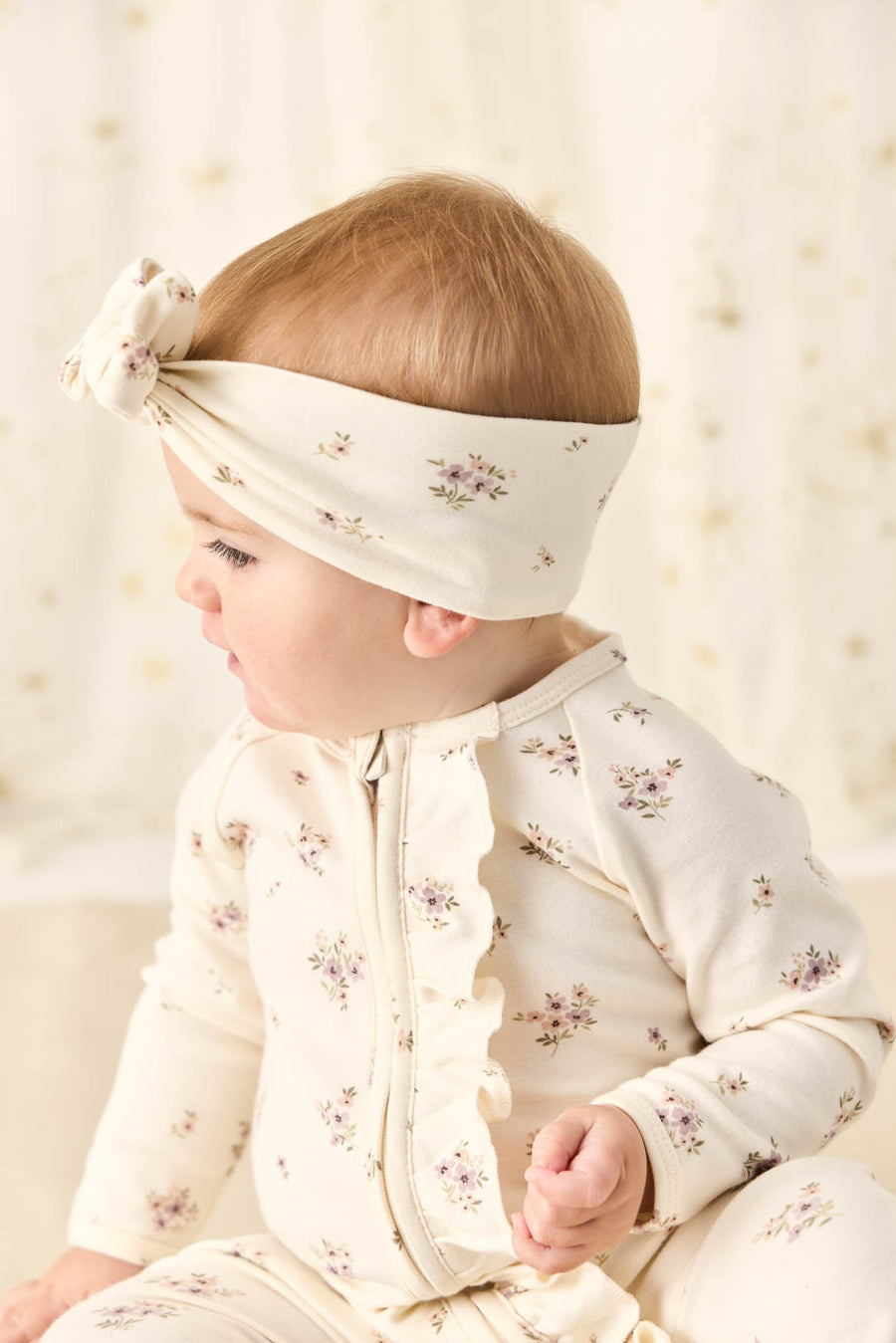 Organic Cotton Melanie Onepiece - Goldie Bouquet Egret Childrens Onepiece from Jamie Kay Australia