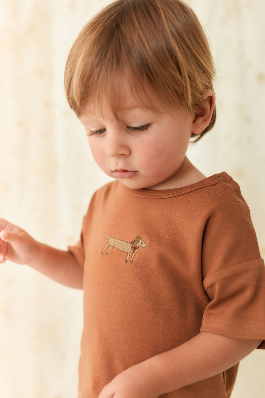 Pima Cotton Eddie T-Shirt - Spiced Cosy Basil Childrens Top from Jamie Kay Australia