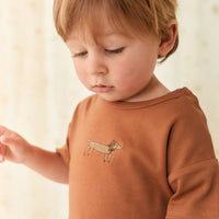 Pima Cotton Eddie T-Shirt - Spiced Cosy Basil Childrens Top from Jamie Kay Australia