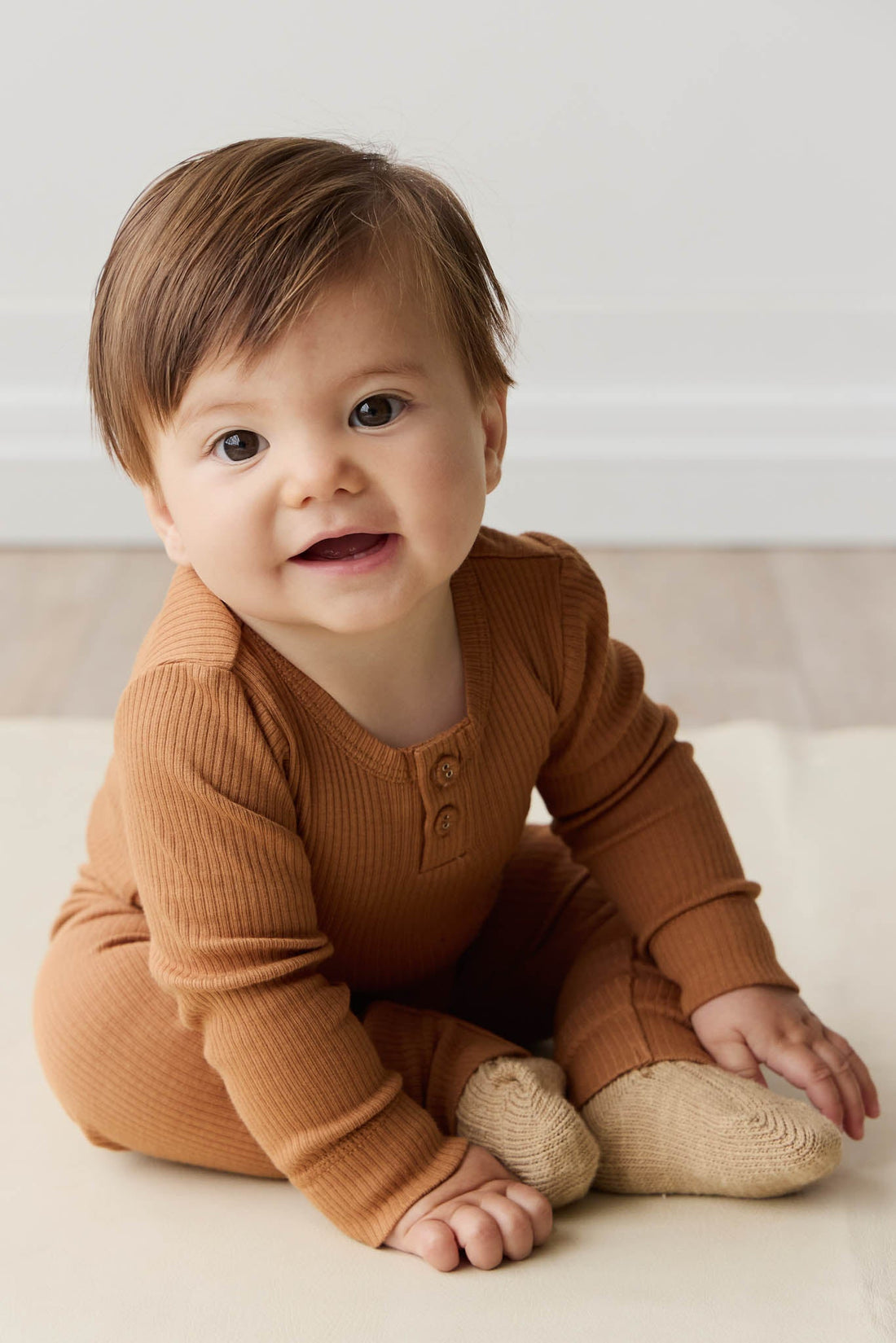 Organic Cotton Modal Long Sleeve Bodysuit - Baker Childrens Bodysuit from Jamie Kay Australia