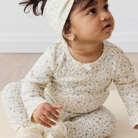 Organic Cotton Long Sleeve Bodysuit - Dainty Egret Blues Childrens Bodysuit from Jamie Kay Australia