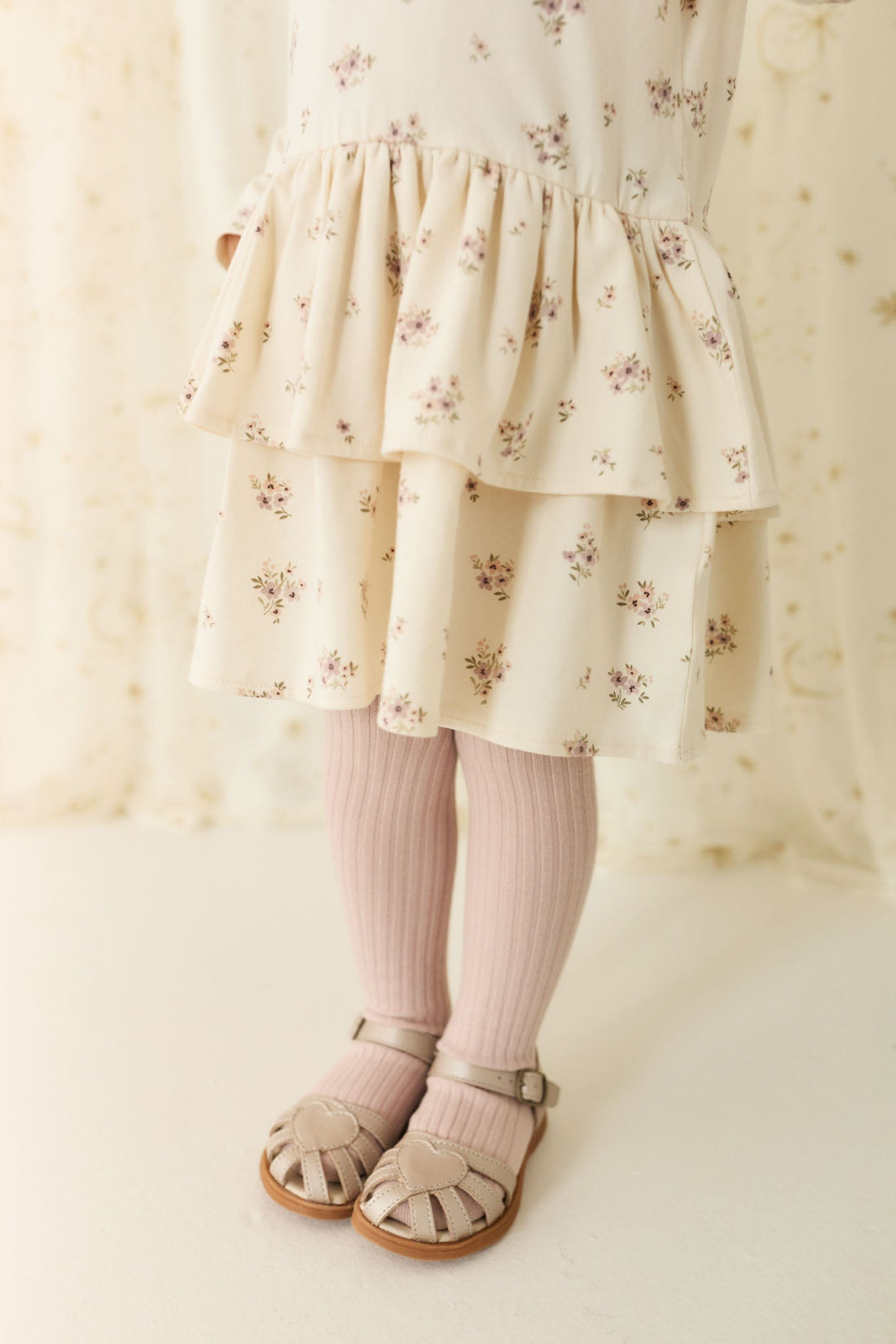 Ribbed Tight - Dusky Rose Childrens Tights from Jamie Kay Australia