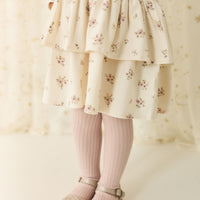 Ribbed Tight - Dusky Rose Childrens Tights from Jamie Kay Australia