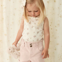 Organic Cotton Bridget Singlet Bodysuit - Goldie Bouquet Egret Childrens Bodysuit from Jamie Kay Australia