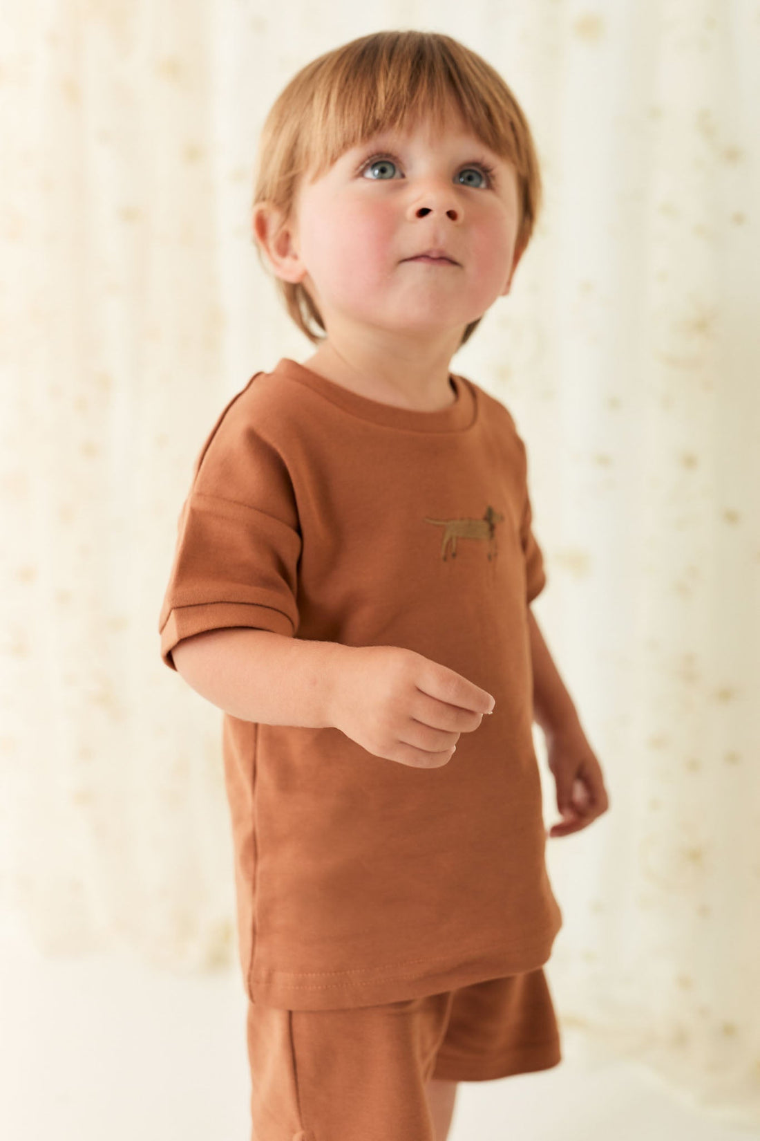 Pima Cotton Eddie T-Shirt - Spiced Cosy Basil Childrens Top from Jamie Kay Australia