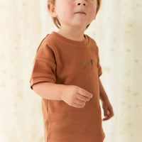 Pima Cotton Eddie T-Shirt - Spiced Cosy Basil Childrens Top from Jamie Kay Australia