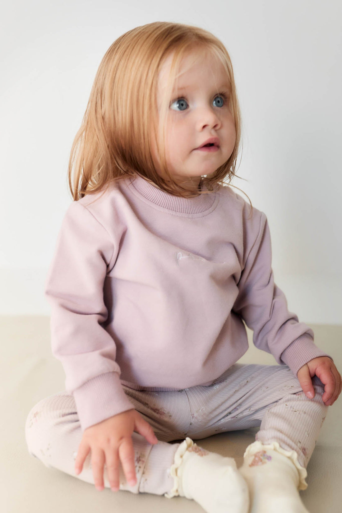 Organic Cotton Jalen Oversized Jumper - Heather Haze Childrens Sweatshirt from Jamie Kay Australia