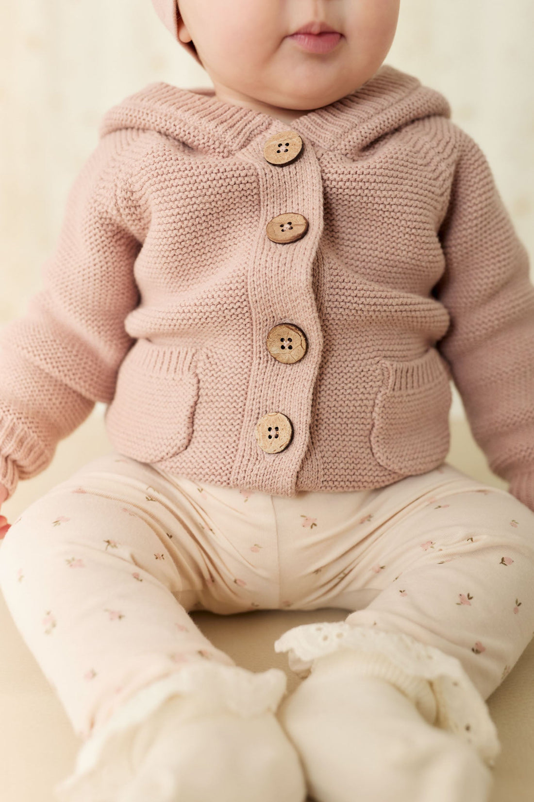 Organic Cotton Everyday Legging - Ditsy Berry Rose Childrens Legging from Jamie Kay Australia