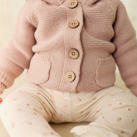 Organic Cotton Everyday Legging - Ditsy Berry Rose Childrens Legging from Jamie Kay Australia