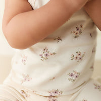 Organic Cotton Bridget Singlet Bodysuit - Goldie Bouquet Egret Childrens Bodysuit from Jamie Kay Australia