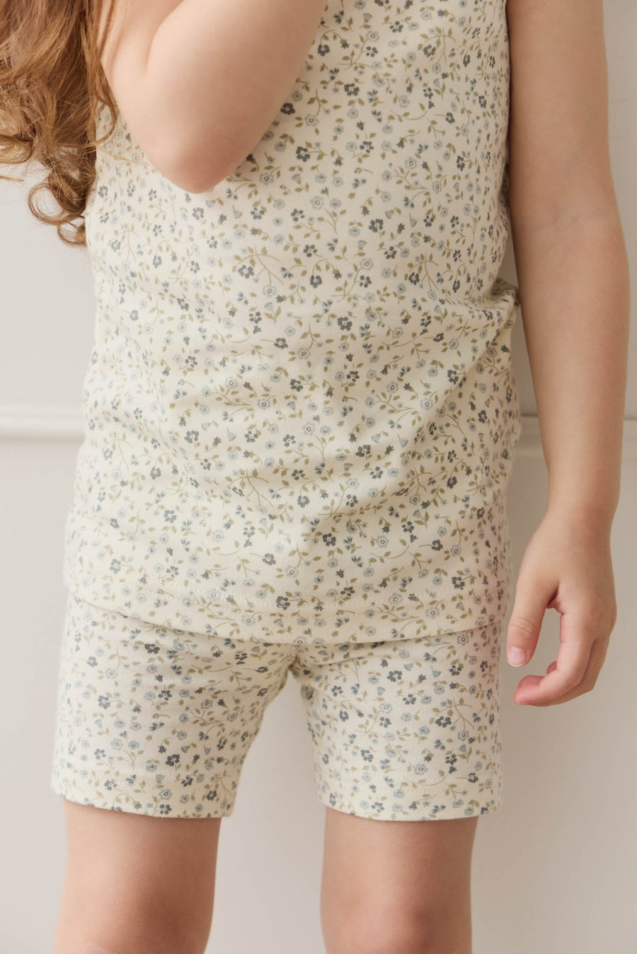 Organic Cotton Everyday Bike Short - Dainty Egret Blues Childrens Short from Jamie Kay Australia