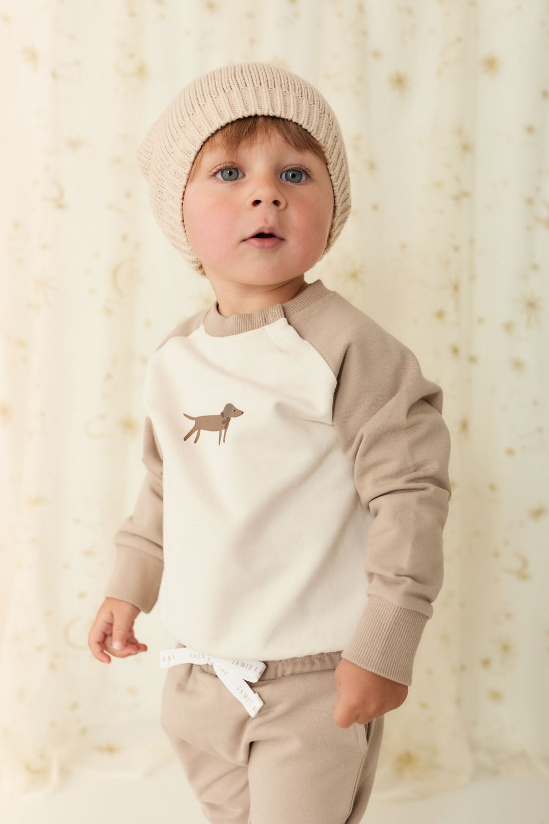 Organic Cotton Tao Sweatshirt - Vintage Taupe Cosy Basil Childrens Sweatshirt from Jamie Kay Australia