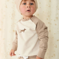 Organic Cotton Tao Sweatshirt - Vintage Taupe Cosy Basil Childrens Sweatshirt from Jamie Kay Australia