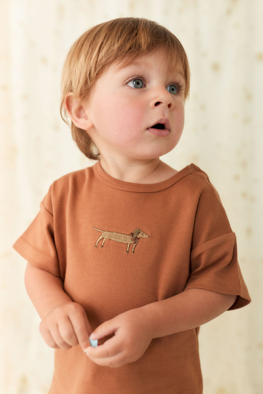 Pima Cotton Eddie T-Shirt - Spiced Cosy Basil Childrens Top from Jamie Kay Australia