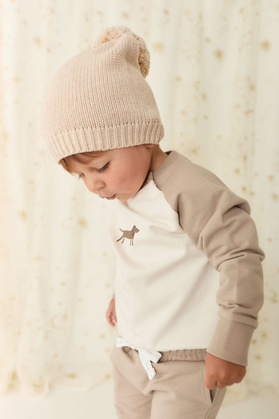 Organic Cotton Tao Sweatshirt - Vintage Taupe Cosy Basil Childrens Sweatshirt from Jamie Kay Australia