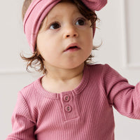 Organic Cotton Modal Long Sleeve Bodysuit - Rosette Childrens Bodysuit from Jamie Kay Australia