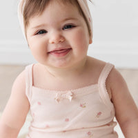 Organic Cotton Bridget Singlet Bodysuit - Meredith Morganite Childrens Bodysuit from Jamie Kay Australia