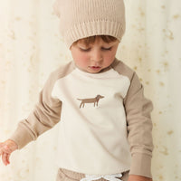 Organic Cotton Tao Sweatshirt - Vintage Taupe Cosy Basil Childrens Sweatshirt from Jamie Kay Australia