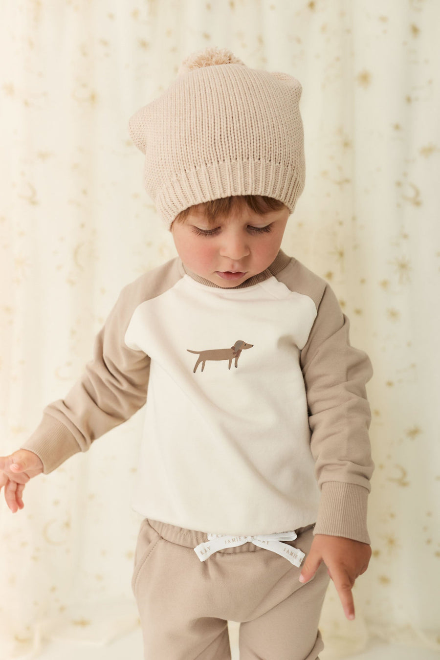 Organic Cotton Tao Sweatshirt - Vintage Taupe Cosy Basil Childrens Sweatshirt from Jamie Kay Australia