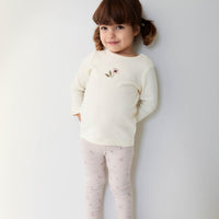 Pima Cotton Long Sleeve Top - Parchment Petite Goldie Childrens Top from Jamie Kay Australia