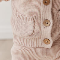 Sebastian Knitted Cardigan/Jacket - Ballet Pink Marle Childrens Cardigan from Jamie Kay Australia