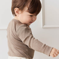 Organic Cotton Modal Long Sleeve Bodysuit - Brownie Marle Childrens Bodysuit from Jamie Kay Australia