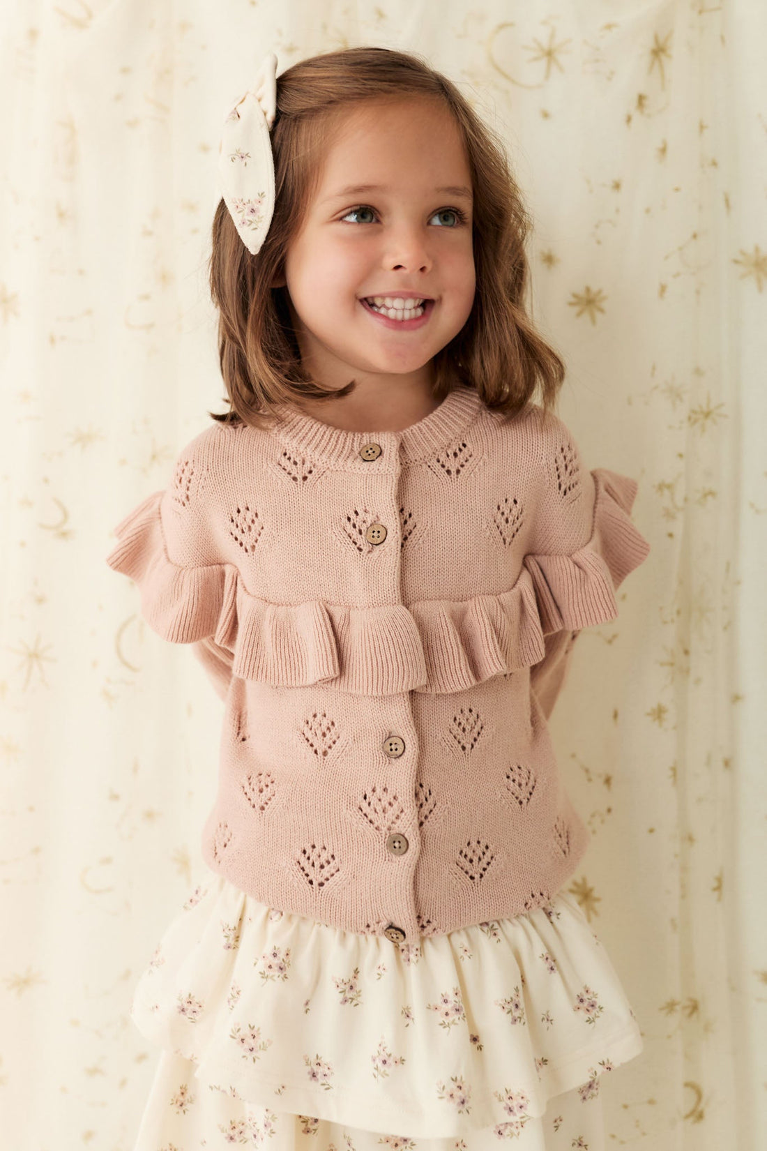 Tilly Cardigan - Dusky Rose Childrens Cardigan from Jamie Kay Australia