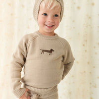 Ethan Jumper - Vintage Taupe Cosy Basil Childrens Jumper from Jamie Kay Australia