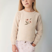 Audrey Knitted Jumper - Oatmeal Marle Petite Goldie Childrens Jumper from Jamie Kay Australia