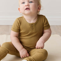 Organic Cotton Modal Darcy Rib Tee Bodysuit - Buffalo Childrens Bodysuit from Jamie Kay Australia