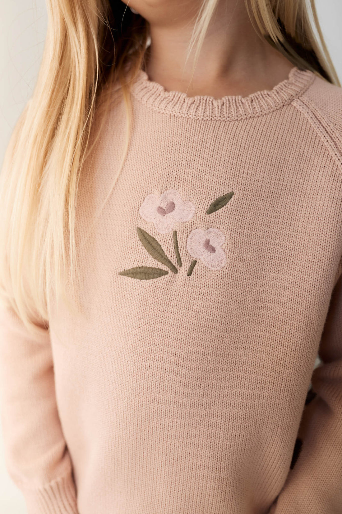 Audrey Knitted Jumper - Dusky Rose Petite Goldie Childrens Jumper from Jamie Kay Australia