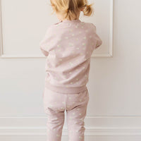 Organic Cotton Morgan Track Pant - Simple Flowers Lilac Childrens Pant from Jamie Kay Australia