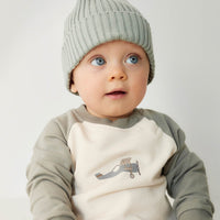 Organic Cotton Tao Sweatshirt Onepiece - Milford Sound Avion Childrens Onepiece from Jamie Kay Australia