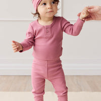 Organic Cotton Modal Everyday Legging - Rosette Childrens Legging from Jamie Kay Australia