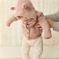 Sebastian Knitted Cardigan/Jacket - Dusky Rose Marle Childrens Cardigan from Jamie Kay Australia