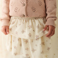 Organic Cotton Ruby Skirt - Goldie Bouquet Egret Childrens Skirt from Jamie Kay Australia