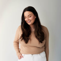 Organic Cotton Modal Womens Long Sleeve Top - Latte Childrens Womens Top from Jamie Kay Australia