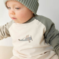 Organic Cotton Tao Sweatshirt Onepiece - Milford Sound Avion Childrens Onepiece from Jamie Kay Australia