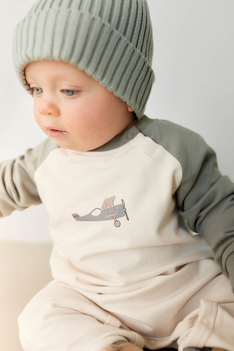 Organic Cotton Tao Sweatshirt Onepiece - Milford Sound Avion Childrens Onepiece from Jamie Kay Australia