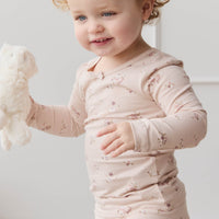 Organic Cotton Long Sleeve Top - Petite Fleur Soft Peony Childrens Top from Jamie Kay Australia