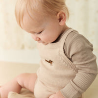 Ethan Playsuit - Oatmeal Marle Cosy Basil Childrens Playsuit from Jamie Kay Australia