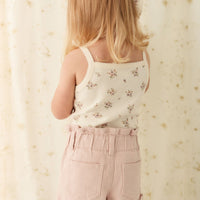 Organic Cotton Bridget Singlet Bodysuit - Goldie Bouquet Egret Childrens Bodysuit from Jamie Kay Australia