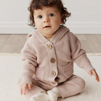 Sebastian Knitted Cardigan/Jacket - Ballet Pink Marle Childrens Cardigan from Jamie Kay Australia